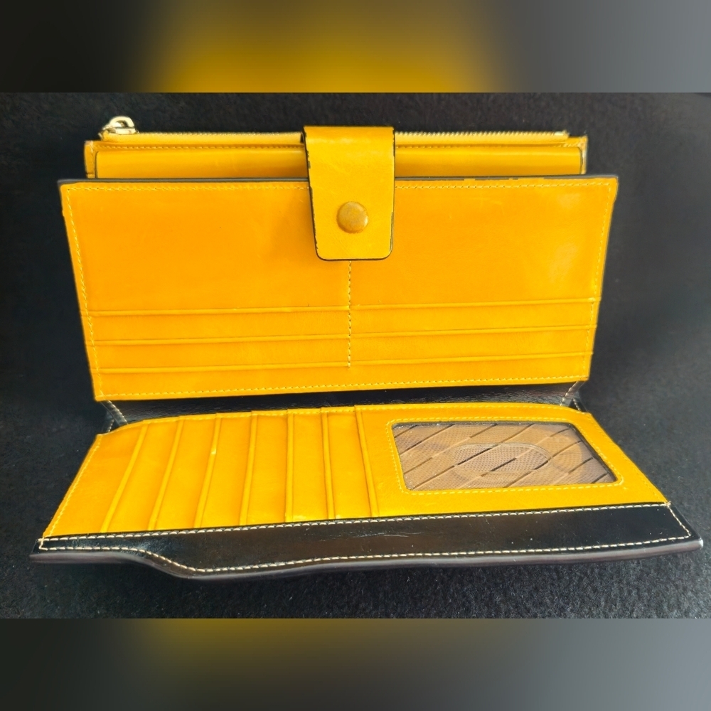 It's Life Gold/Carmel Leather Wallet with Snap Closure - Picture 4 of 8